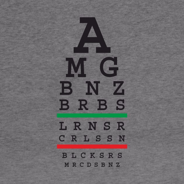 Snellen automotive eye test for Merc (original color) by 710Designs